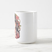 アニメガールピンクの花 コーヒーマグカップ (中央)