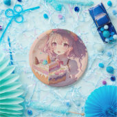アニメガールピース・オブ・ケーキお洒落誕生日 ペーパープレート (パーティー)