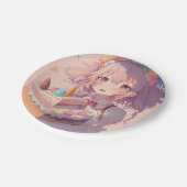アニメガールピース・オブ・ケーキお洒落誕生日 ペーパープレート (アングル)