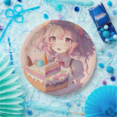 アニメガールピース・オブ・ケーキお洒落誕生日 ペーパープレート (パーティー)