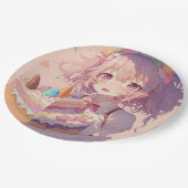 アニメガールピース・オブ・ケーキお洒落誕生日 ペーパープレート (アングル)