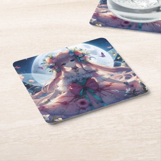 アニメガールフラワームーンフェアリー スクエアペーパーコースター (アングル)