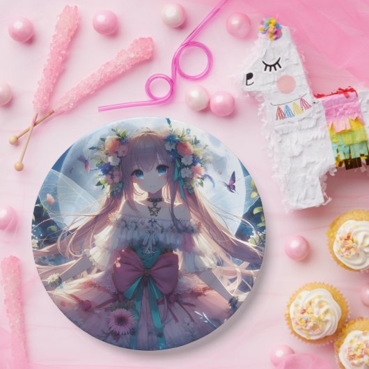 アニメガールフラワームーンフェアリー ペーパープレート (パーティー)