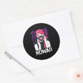 アニメガールヤンデーレホラー顔エイリアンかわいいゴシック ラウンドシール (封筒)