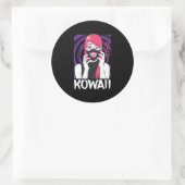 アニメガールヤンデーレホラー顔エイリアンかわいいゴシック ラウンドシール (バッグ)