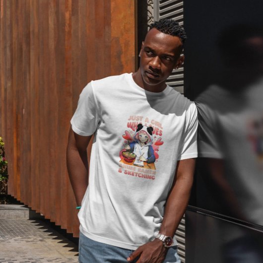 アニメガールラーメンとスケッチ Tシャツ