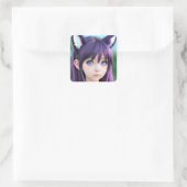 アニメガールリアルキツネ耳 スクエアシール (バッグ)