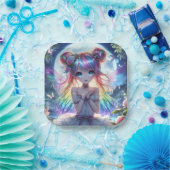 アニメガールレインボーヘアムーンフェアリー ペーパープレート (パーティー)