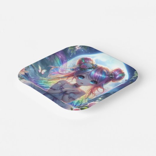 アニメガールレインボーヘアムーンフェアリー ペーパープレート (傾斜あり)