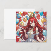 アニメガールレッド誕生日招待状 招待状 (正面/裏面)