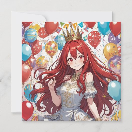 アニメガールレッド誕生日招待状 招待状 (正面)