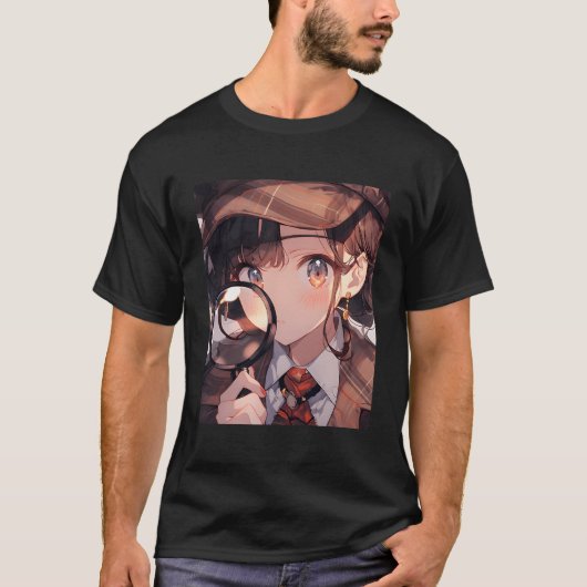 アニメガール刑事私立探偵の犯罪そう Tシャツ (正面)