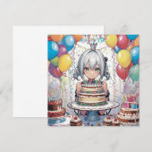 アニメガール誕生日フラットカード (正面/裏面)