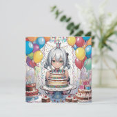 アニメガール誕生日フラットカード (スタンド正面)