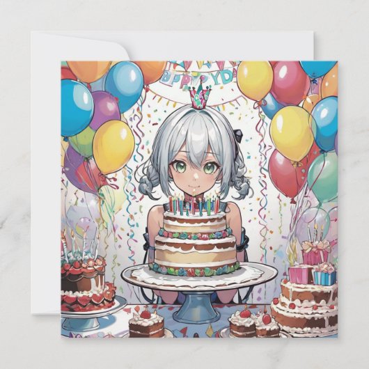 アニメガール誕生日フラットカード (正面)