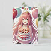 アニメガール誕生日招待状 招待状 (スタンド正面)