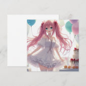 アニメガール誕生日招待状 招待状 (正面/裏面)