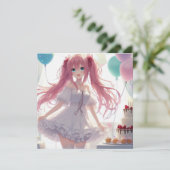 アニメガール誕生日招待状 招待状 (スタンド正面)