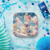 アニメガール誕生日 ペーパープレート (パーティー)