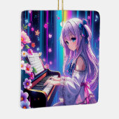 アニメガール遊のピアノクリパーソナライズされたスマス セラミックオーナメント (右)