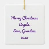 アニメガール遊のピアノクリパーソナライズされたスマス セラミックオーナメント (裏面)