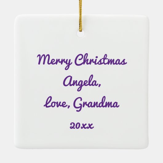 アニメガール遊のピアノクリパーソナライズされたスマス セラミックオーナメント (裏面)