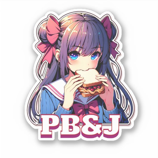 アニメガール食べ物ズPB&Jサンドイッチ シール (正面)