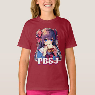 アニメガール食べ物ズPB&Jサンドイッチ Tシャツ