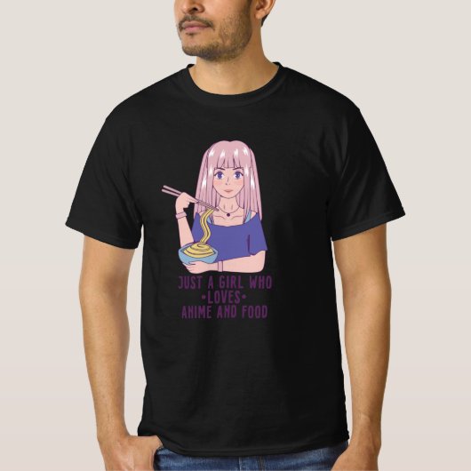 アニメガール |アニメ&フードラバー向け Tシャツ (正面)