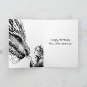 アニメガール&ホワイト&金ゴールドドラゴン誕生日 カード (内部)