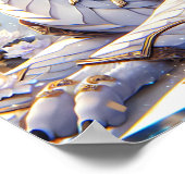 アニメガール&ホワイト&金ゴールドドラゴン ポスター (角)