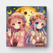 アニメガールHippie Moon Girls 与え's Peace Sign フォトプラーク (正面)