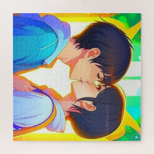 アニメキス |恋の男の子と女の子 ジグソーパズル (横)