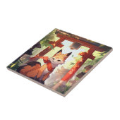 アニメキツネかわいいキツネファンタジーアート タイル (側面)