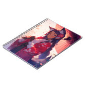 アニメキツネガールかわいいキツネファンタジーアート ノートブック (左側)