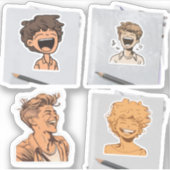 アニメキャラクターのグルー熱狂するプ用のシール シール (正面)