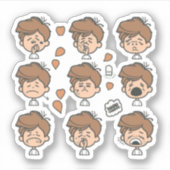 アニメキャラクター泣き叫び シール (正面)