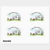 アニメキャンピングトレーラー 楕円形シール (シート)