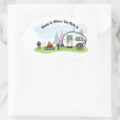 アニメキャンピングトレーラー 楕円形シール (バッグ)