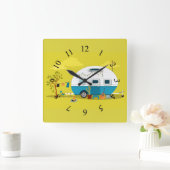 アニメキャンプトレーラー スクエア壁時計 (ホーム)