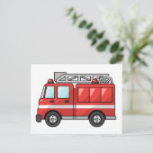 アニメクールの消防車/エンジン ポストカード (スタンド正面)