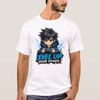 アニメゲーマーレベルアップパワー – ゲームTシャツ Tシャツ