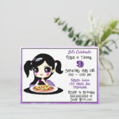 アニメゲーミングガール誕生日ピザパーティー 招待状 (スタンド正面)