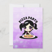 アニメゲーミングガール誕生日ピザパーティー 招待状 (裏面)
