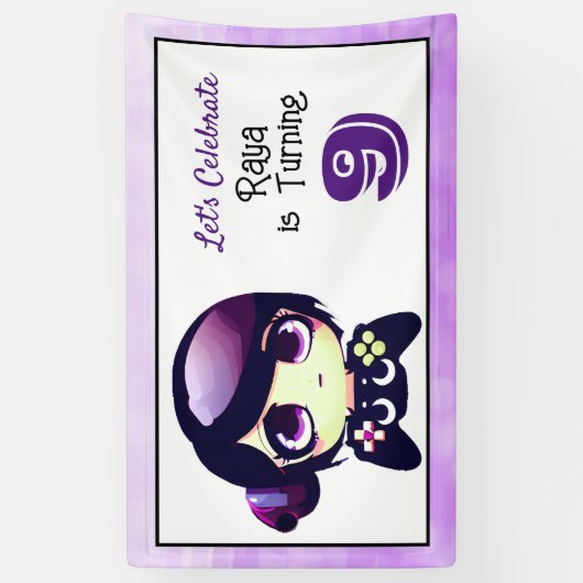 アニメゲームガールバースデーパーティー 横断幕 (縦)