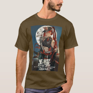 アニメサムライガールかわいい和風美学日本の Tシャツ