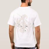 アニメサムライ女性1x0001ホワイト tシャツ (裏面)