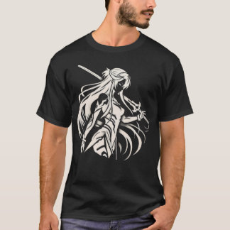 アニメサムライ女性1x0001 ブラック tシャツ