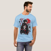 アニメサムライ戦士 和風Tシャツ – 赤 Tシャツ (正面フル)