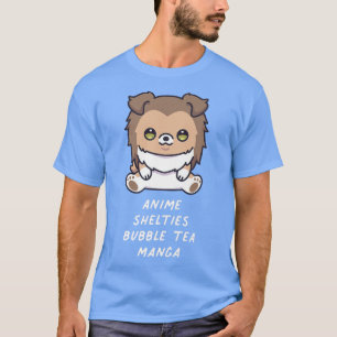 アニメシェットランド・ シープドッグバブルティーマンガかわいいドッグ恋人O Tシャツ